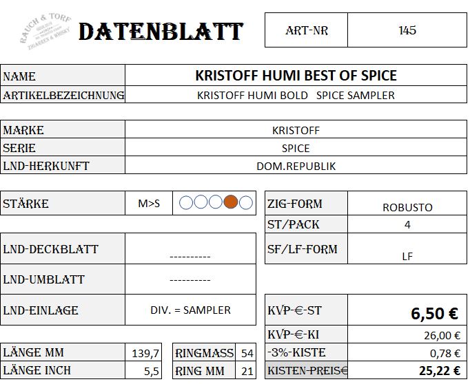 145 KRISTOFF HUMI BOLD SPICE