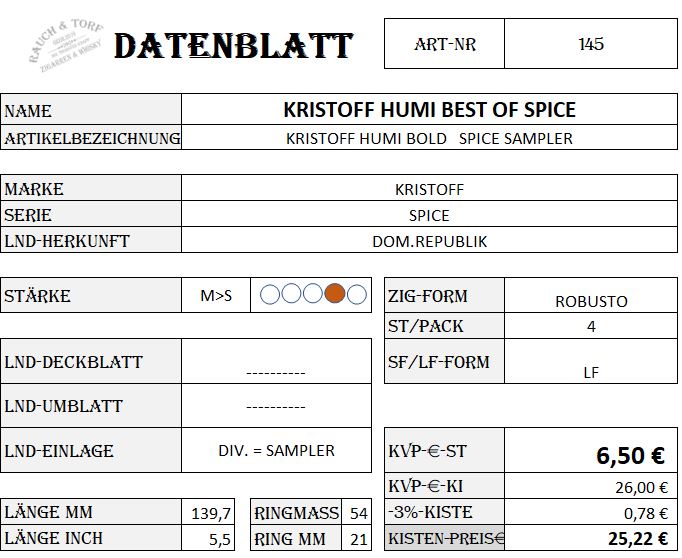 145 KRISTOFF HUMI BOLD SPICE