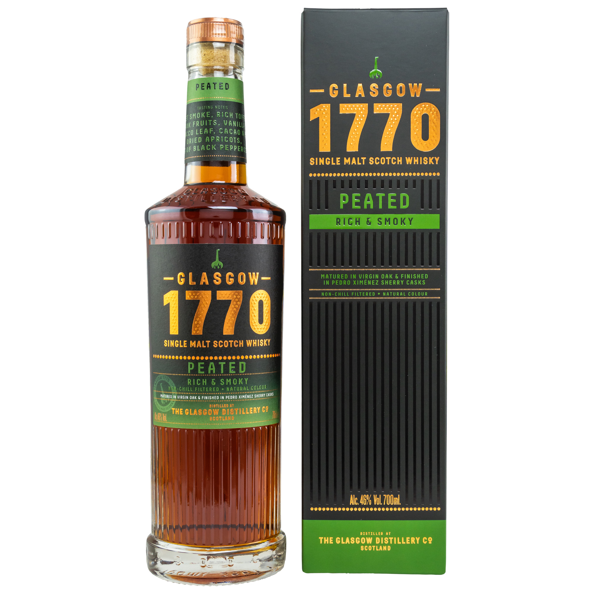 1770 Glasgow Single Malt Scotch Whisky - Peated - Rich & Smoky